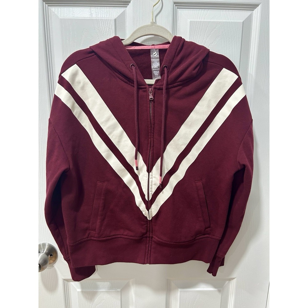 Lou & Grey Full Zip Hoodie Burgundy Womens Small‎ Soft Cotten Blend